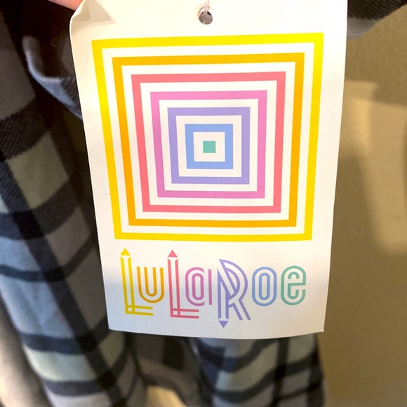 Women’s Window Pane / Plaid Lularoe A-Line Caroline Cardigan w pockets sz M NWT - Picture 4 of 6